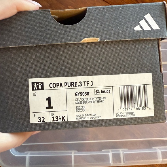 Adidas Copa Black and Pink Cleats indoor - Picture 3 of 4